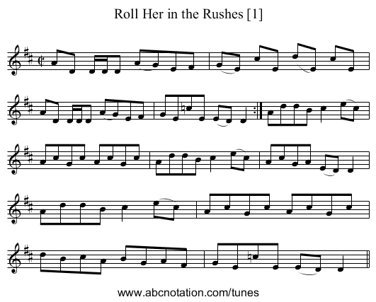 Roll Her in the Rushes [1] - staff notation
