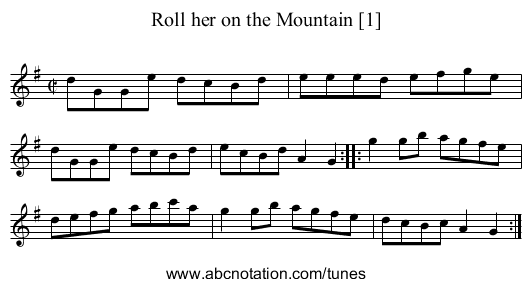 Roll her on the Mountain [1] - staff notation