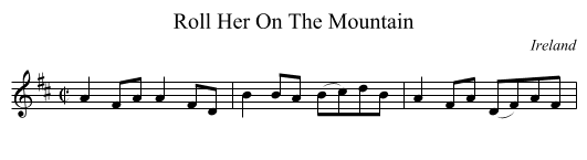 Roll Her On The Mountain - staff notation