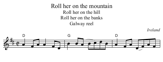 Roll her on the mountain - staff notation