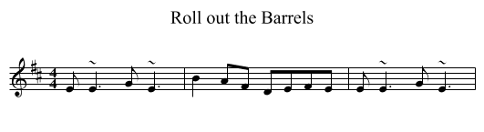 Roll out the Barrels - staff notation
