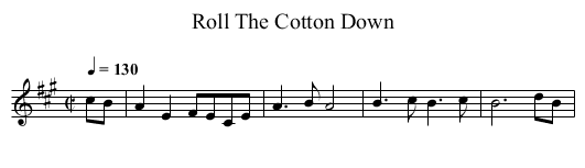 Roll The Cotton Down - staff notation
