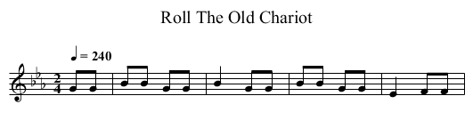 Roll The Old Chariot - staff notation