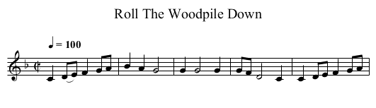 Roll The Woodpile Down - staff notation