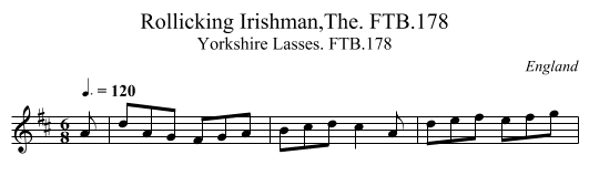 Rollicking Irishman,The. FTB.178 - staff notation