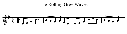 Rolling Grey Waves, The  - staff notation