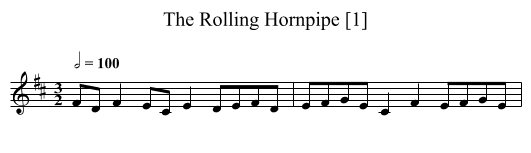 Rolling Hornpipe [1], The - staff notation
