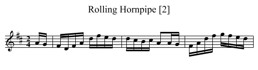 Rolling Hornpipe [2] - staff notation