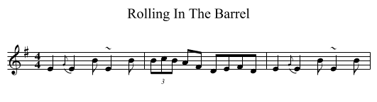 Rolling In The Barrel - staff notation