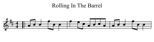 Rolling In The Barrel - staff notation