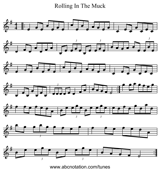 Rolling In The Muck - staff notation
