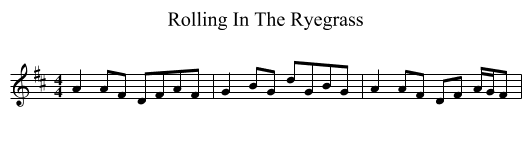 Rolling In The Ryegrass - staff notation