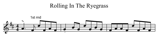 Rolling In The Ryegrass - staff notation