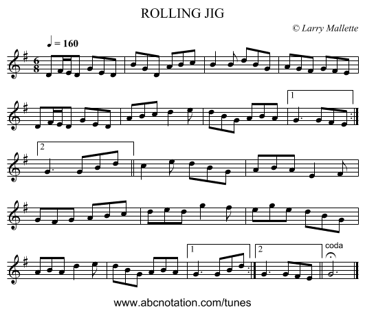 ROLLING JIG - staff notation
