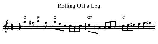 Rolling Off a Log - staff notation