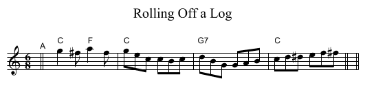 Rolling Off a Log - staff notation