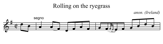 Rolling on the ryegrass - staff notation