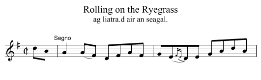 Rolling on the Ryegrass - staff notation