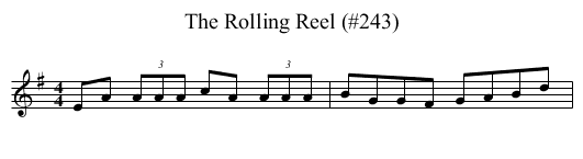 Rolling Reel (#243), The - staff notation