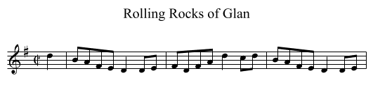 Rolling Rocks of Glan - staff notation