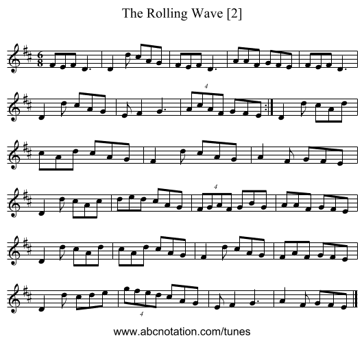 Rolling Wave [2], The - staff notation