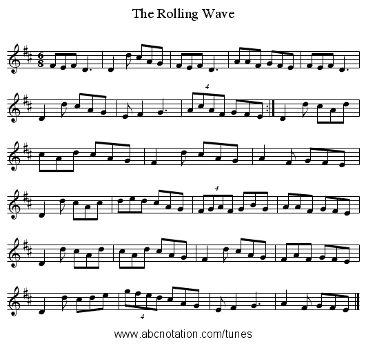 Rolling Wave, The - staff notation