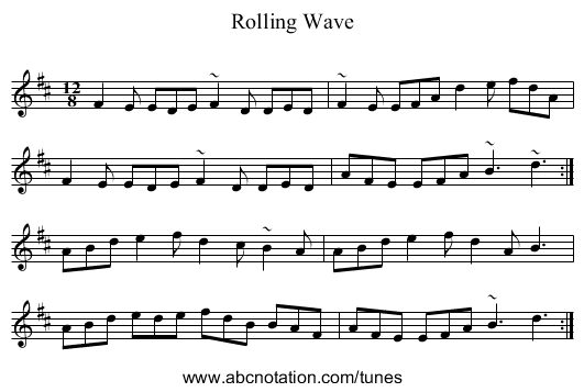 Rolling Wave - staff notation