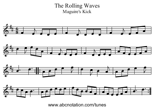 Rolling Waves, The - staff notation