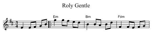 Roly Gentle - staff notation