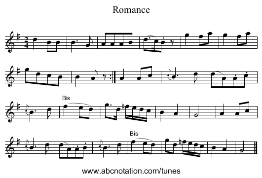 Romance - staff notation