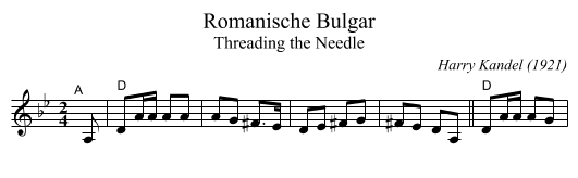 Romanische Bulgar - staff notation