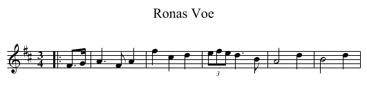 Ronas Voe - staff notation