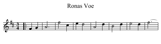 Ronas Voe - staff notation