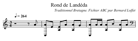 Rond de Landéda - staff notation