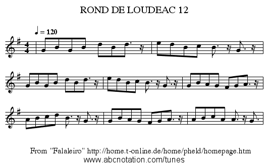 ROND DE LOUDEAC 12 - staff notation