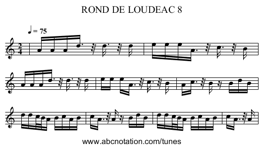 ROND DE LOUDEAC 8 - staff notation