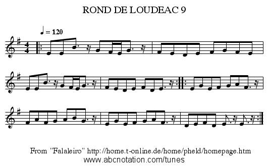 ROND DE LOUDEAC 9 - staff notation