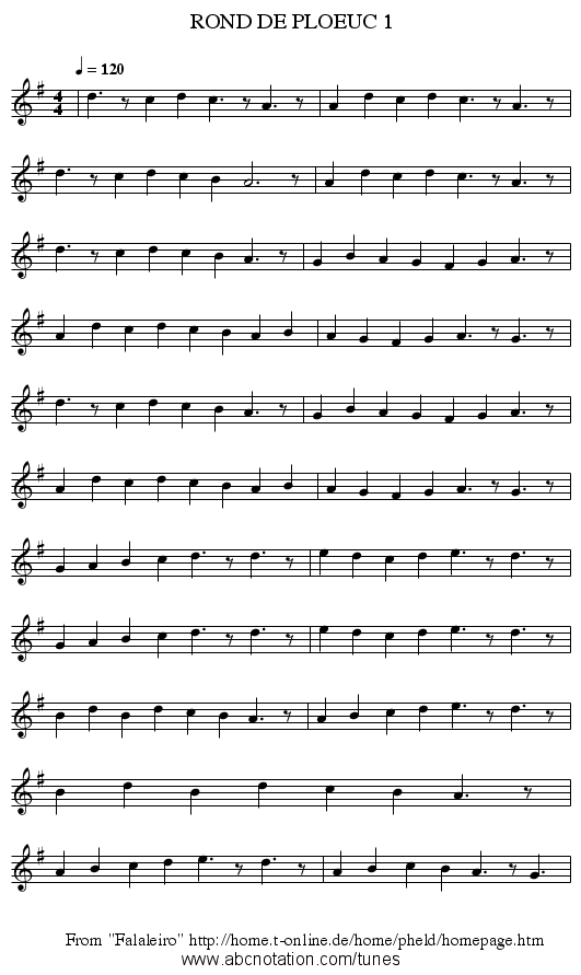 ROND DE PLOEUC 1 - staff notation