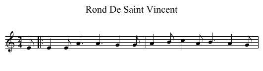 Rond De Saint Vincent - staff notation