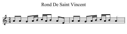 Rond De Saint Vincent - staff notation