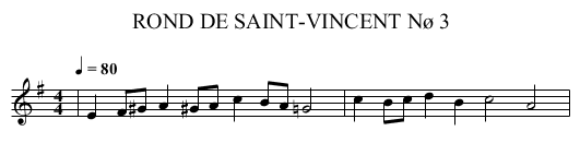 ROND DE SAINT-VINCENT Nø 3 - staff notation