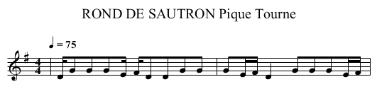 ROND DE SAUTRON Pique Tourne - staff notation