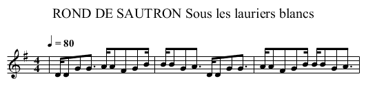 ROND DE SAUTRON Sous les lauriers blancs - staff notation
