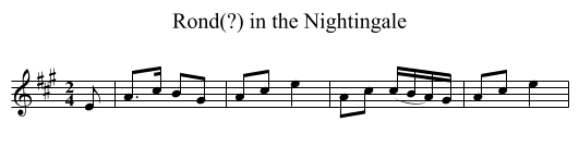 Rond(?) in the Nightingale - staff notation