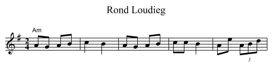 Rond Loudieg - staff notation