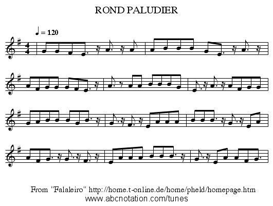 ROND PALUDIER - staff notation