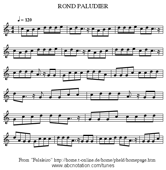 ROND PALUDIER - staff notation