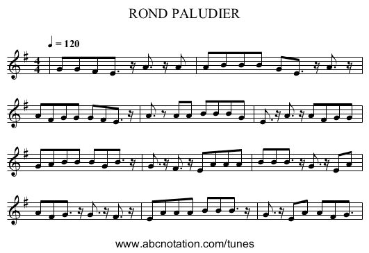 ROND PALUDIER - staff notation