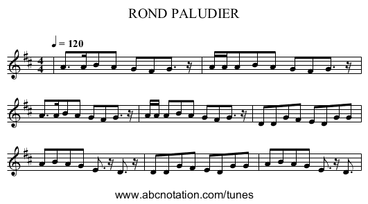 ROND PALUDIER - staff notation