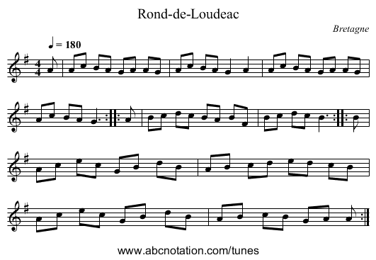 Rond-de-Loudeac - staff notation